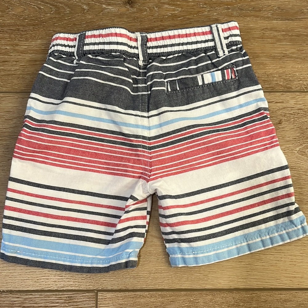 Nautica Blue White Red Stripe Shorts, Boys 24 months, Snap and Zipper closure - Picture 3 of 8